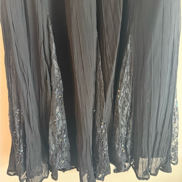 Lola Black A-Line Skirt with Lace Hem - Picture 2 of 4